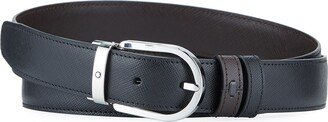 Men's Horseshoe-Buckle Reversible Leather Belt-AA