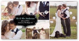 Wedding Announcements: Label Overlap Wedding Announcement, Black, Standard Smooth Cardstock, Square