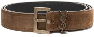 Square-Buckle Logo Belt