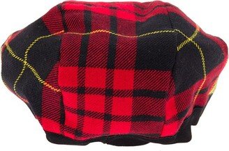 Checked Logo Patch Beret