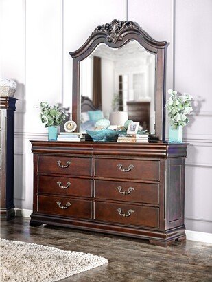 Diva Traditional Cherry 2-piece 6-Drawer Dresser and Mirror Set