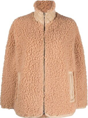 Azalea faux-shearling zip jacket-AA