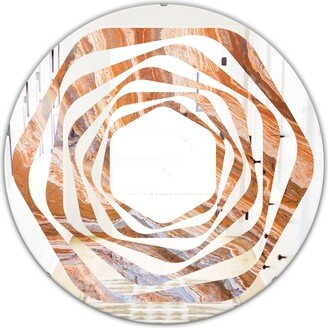 Designart 'Marbled Geode 2' Printed Modern Round or Oval Wall Mirror - Whirl