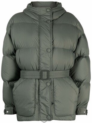 Belted Puffer Jacket-AA