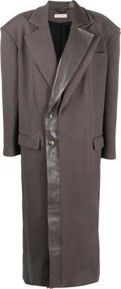 The Mannei Dundee leather-trim long coat