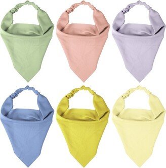 Unique Bargains Non Slip Triangle Hair Scarf Bandanas 12.6x7.87 Colorful 6 Pcs