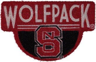 Nc State Wolfpack Shaped Coir Doormat - Red, Black