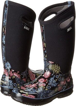 Classic Winter Blooms Tall (Black Multi) Women's Shoes