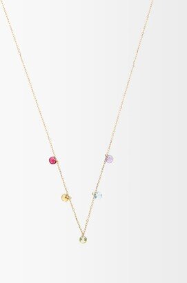 Chakras Diamond, Sapphire & 18kt Gold Necklace-AA