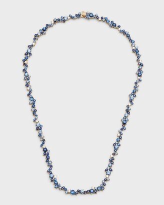 14K Yellow Gold Sapphire Cocktail Eternity Necklace, 16L