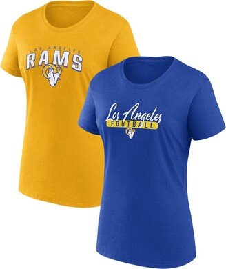 Women's Branded Royal, Gold Los Angeles Rams Fan T-shirt Combo Set - Royal, Gold