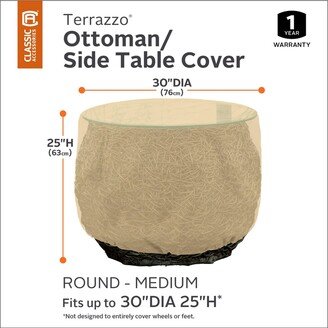 Terrazzo Water-Resistant 30 Inch Round Ottoman/Coffee Table Cover