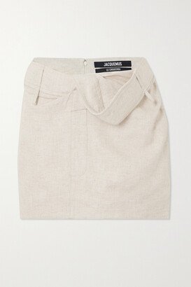 Bahia Draped Woven Mini Skirt - Neutrals