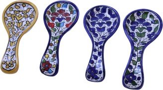 Ceramic Serving Spoon Rest | Hand-Painted Floral Palestinian