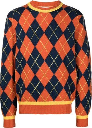 Argyle Knit Jumper-AE