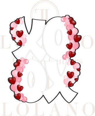 xoxo with Heart Balloon Garland Cookie Cutter