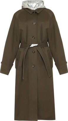 Tied-Waist Mid-Length Trench Coat