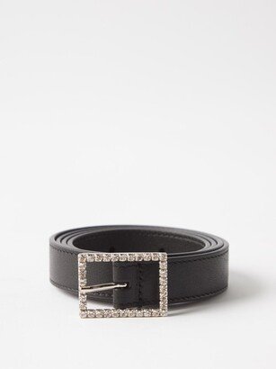 Crystal-buckle Leather Belt-AA