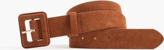 Women's Suede Square-Buckle Waist Belt