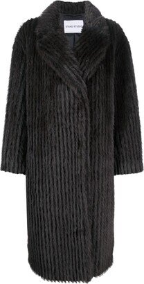 Genevieve double-breasted faux-fur coat-AE