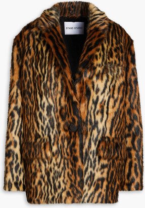 Leopard-print faux fur jacket