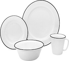 Bistro Black Band 16 Piece Porcelain Dinnerware Set