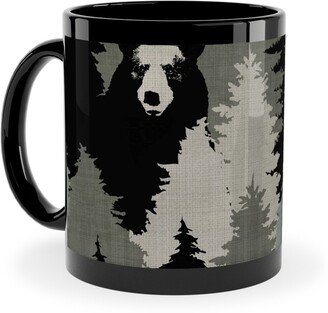 Mugs: Bears Texture - Green Ceramic Mug, Black, 11Oz, Green