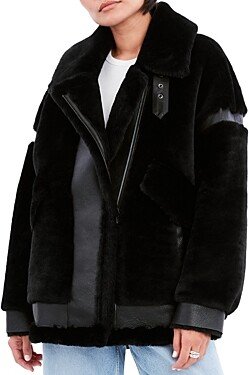 Sean Geniune Shearling & Leather Coat