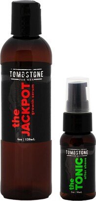 Tombstone For Men The Jackpot Kgf Vegan Hair Growth Serum & The Tonic After Shave Kit-AA