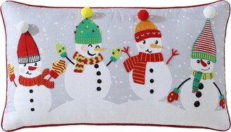 Id Home Fashions Snowmen Print and Embroidered Holiday Decorative Pillow, 14x24