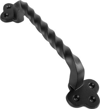 9-1/8 Twist Clover Door Pull Handle - Cast Iron