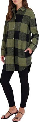 Eldridge Buffalo Plaid Coat (Sage) Women's Coat