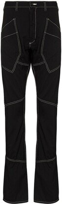 Patchwork Tailored Straight-Leg Trousers