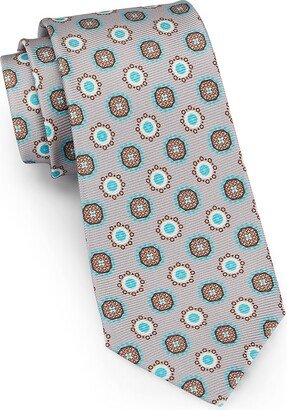 Geometric Floral Silk Tie