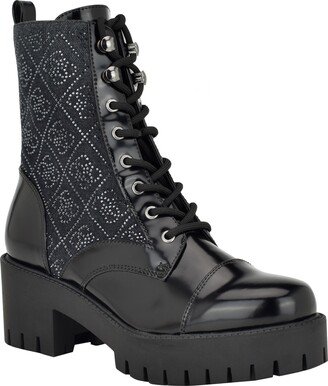 Waitea Embellished Monogram Combat Boot