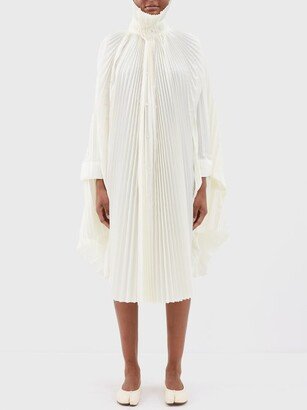 High-neck Pleated Jersey Dress