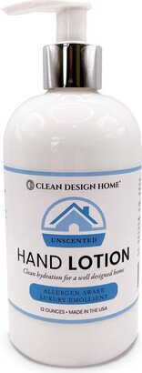 Clean Design Home Unscented Hand Lotion, 12 oz