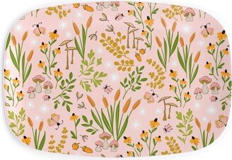 Serving Platters: Autumn Meadow Serving Platter, Pink