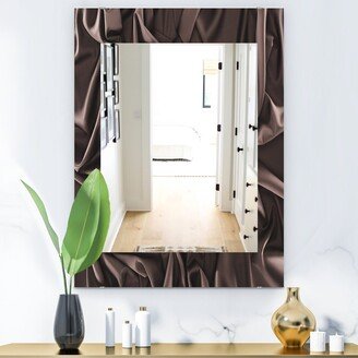 Designart 'Folded Dark Silk Waves' Modern Mirror - Printed Wall Mirror