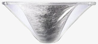 eslie Amon Womens Silver Star Metallic Bikini Bottoms