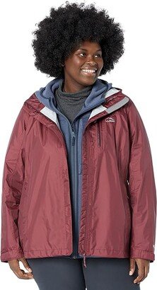 Plus Size Trail Model Rain Jacket (Burgundy) Women's Coat