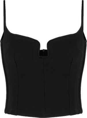 Otto keyhole-neck crop top