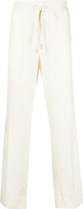 Drawstring-Waist Straight-Leg Trousers-AI