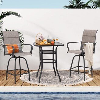 Shintenchi 2 Piece Patio Swivel Bar Stools