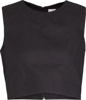 Organic Cotton Sleeveless Crop Top Top Black