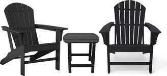 LuXeo Hampton Patio Adirondack Chairs and Table Set