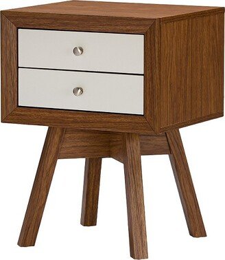 Warwick Two-tone Modern Accent Table and Nightstand Walnut/White