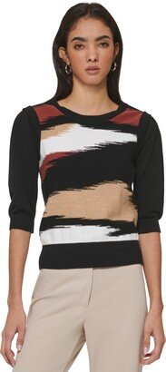 Women's 3/4 Sleeve Crewneck Sweater