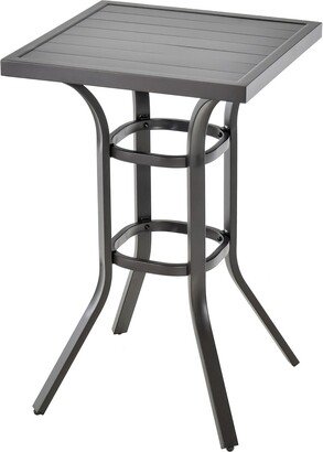 24'' Outdoor Bar Table Patio Bar Height Table w/ Aluminum