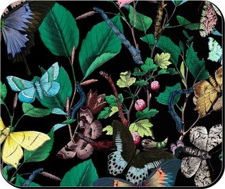 Mouse Pads: Butterfly Sanctuary - Multi On Black Mouse Pad, Rectangle Ornament, Multicolor